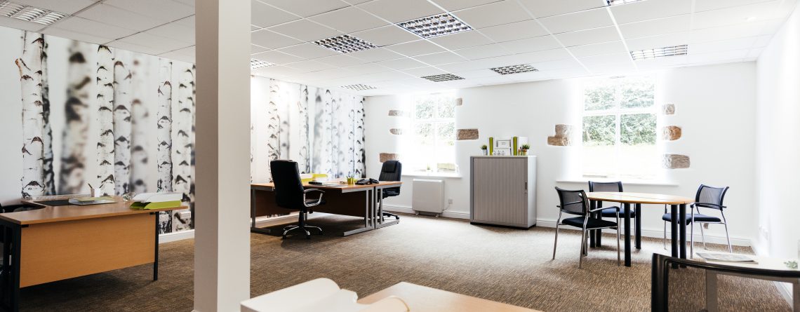 open plan desks in burnely central offices