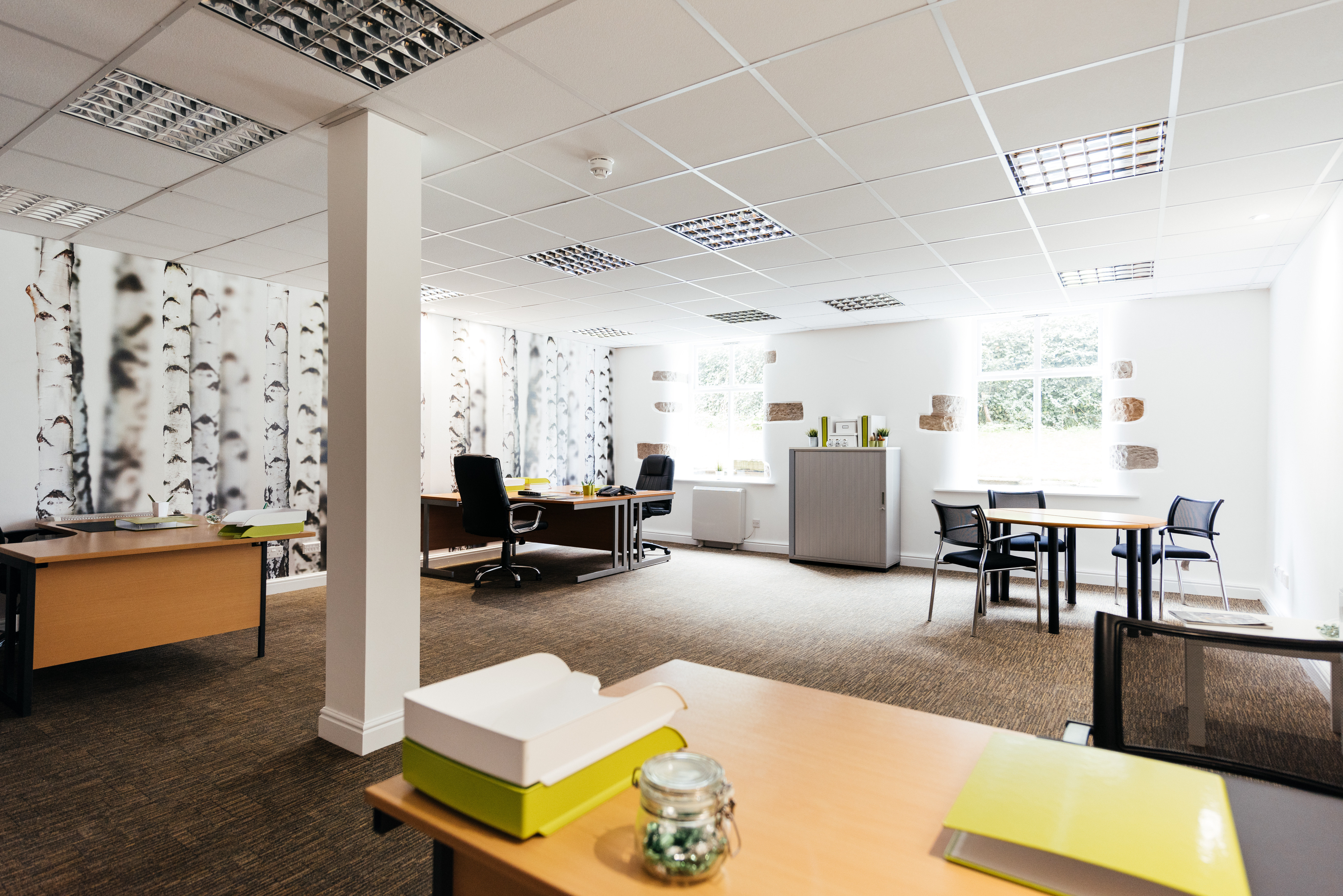 open plan desks in burnely central offices