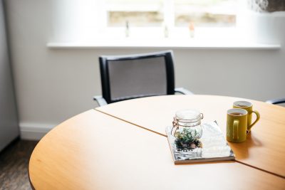 close up of burnley central desk