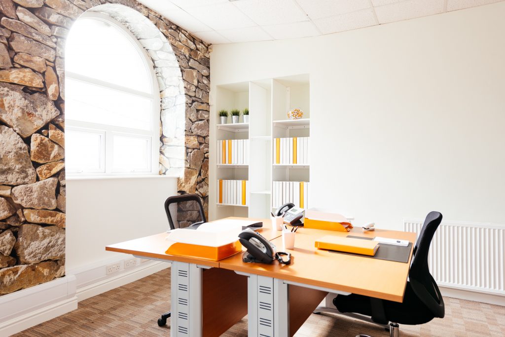 burnley north office with orange desks