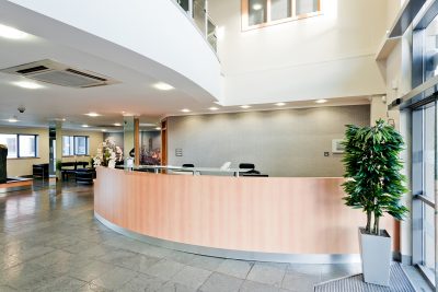 reception for manchester east serviced office