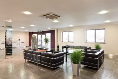 reception space at manchester east serviced office