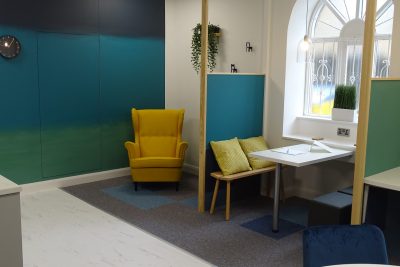 communal work space in serviced office in burnley central