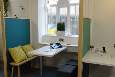 communal work space in serviced office in burnley central