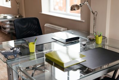 desk at burnley central office space